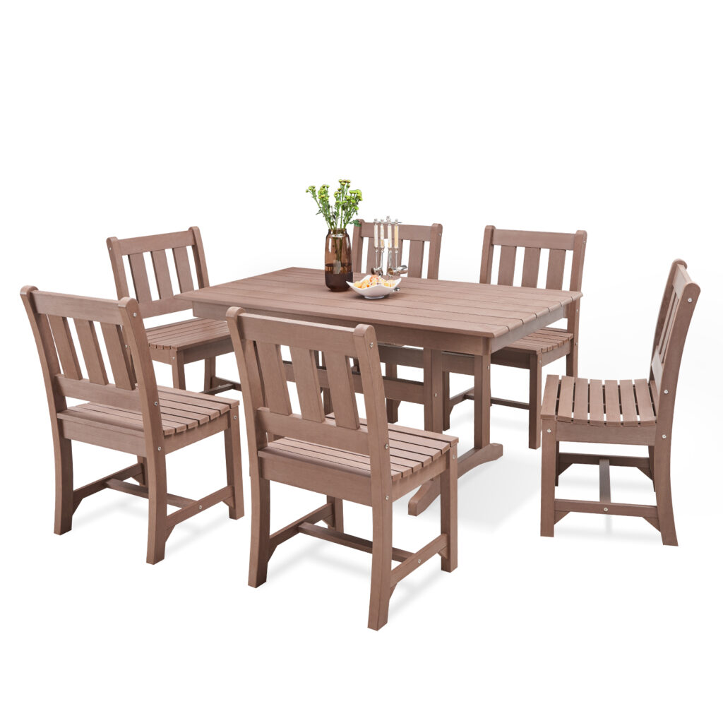 plastic wood dining set